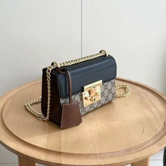 Padlock Small GG Canvas and Leather Shoulder Backpack