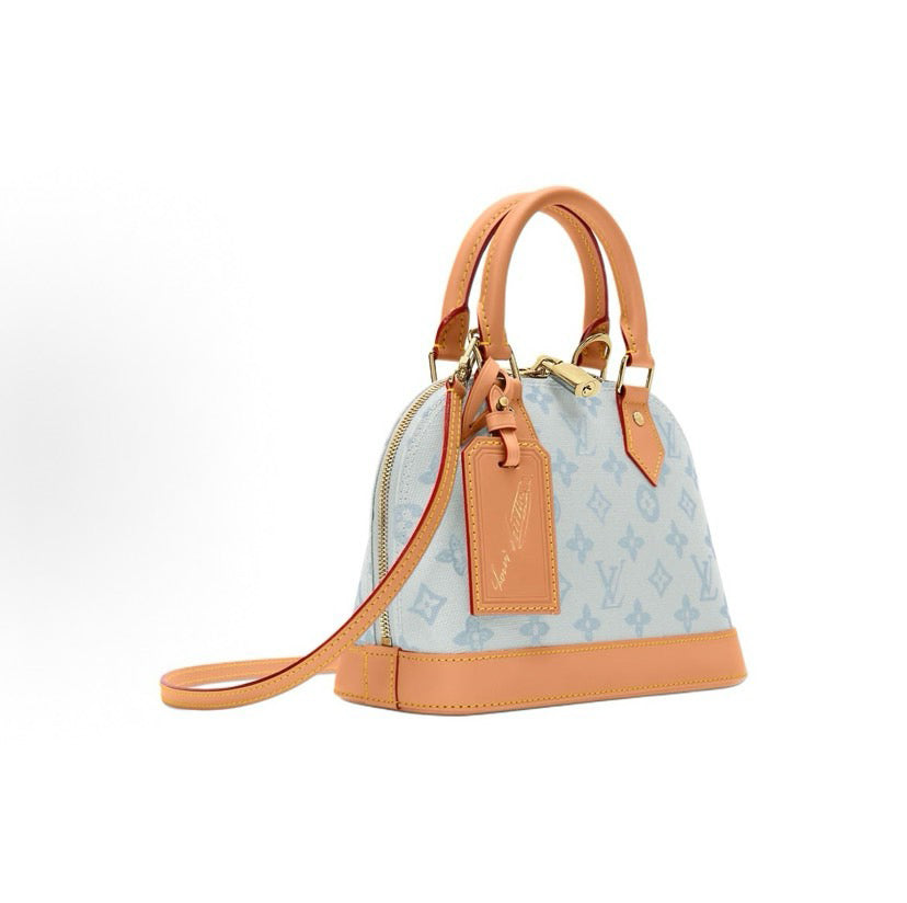 2026 Alma PM Handbag Glacier Blue Monogram-coated canvas with calfskin trim M27526