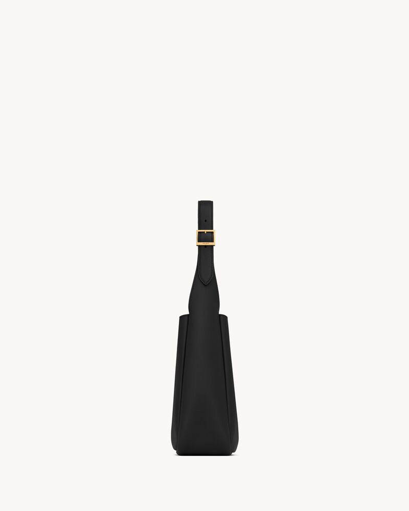 2026 Small Le 5 À 7 Supple Black Soft Leather Hobo Bag 713938AAAUQ1000