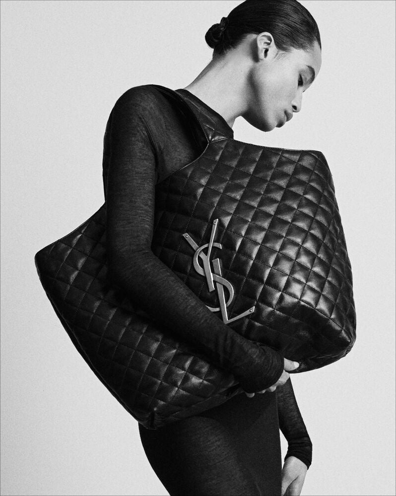 2026 ICARE Black Quilted Lambskin Extra-Large Tote Bag 698651AAANG1000
