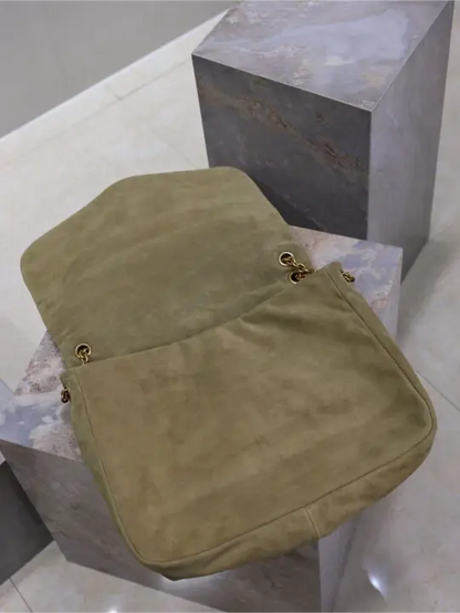 Icare series handbag Khaki suede