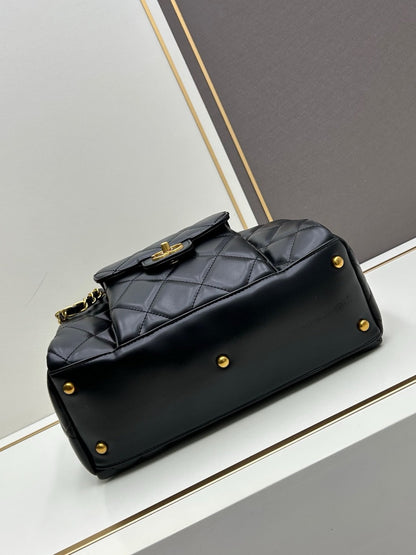 Bowling Bag Black Lambskin & Gold-Tone Metal AS5243 B17652 94305