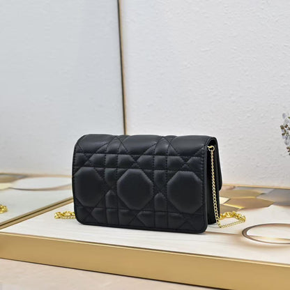 Caro Pouch with Chain Supple Cannage Lambskin