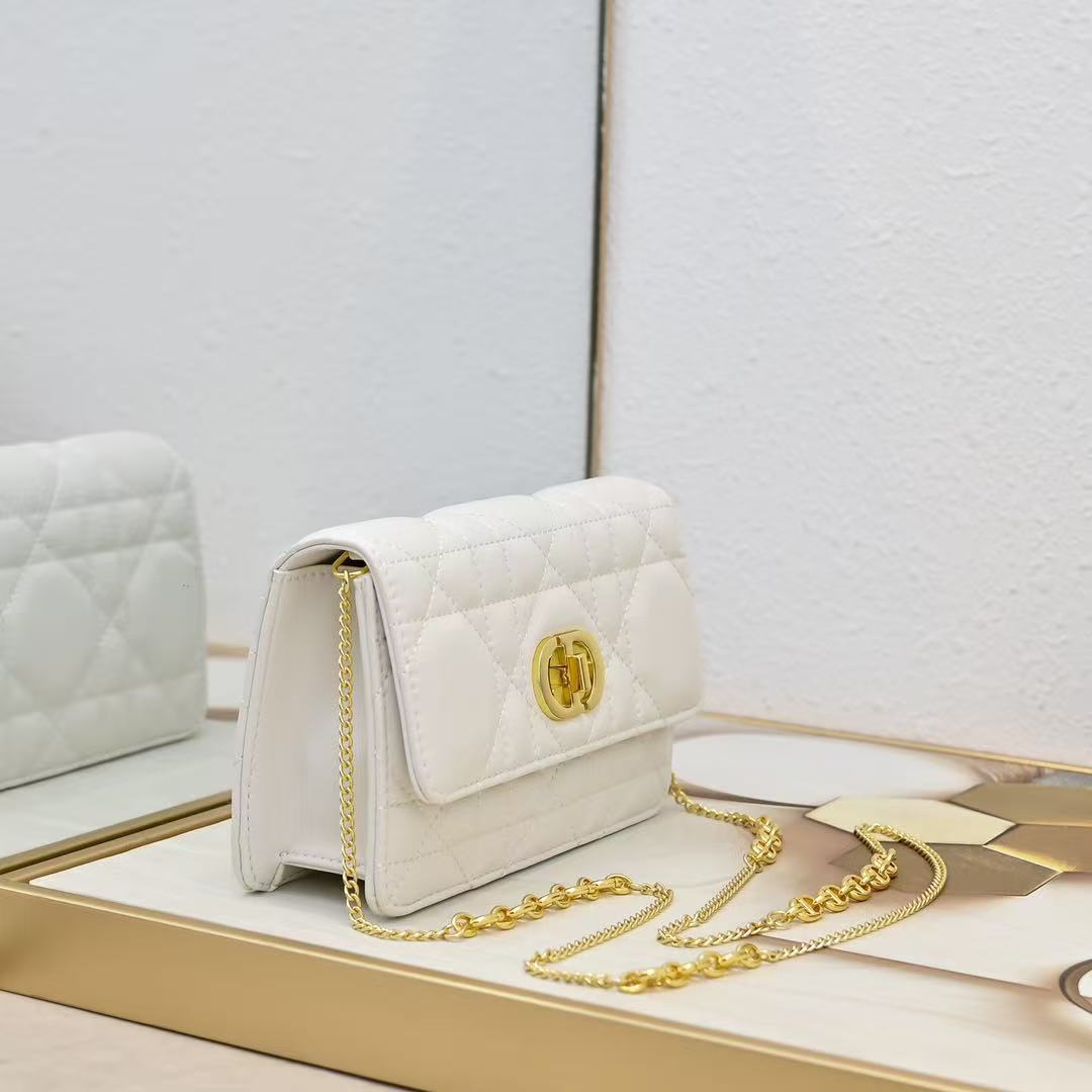 Caro Pouch with Chain Supple Cannage Lambskin