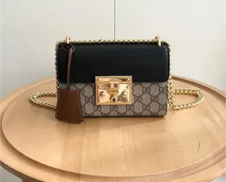 Padlock Small GG Canvas and Leather Shoulder Backpack
