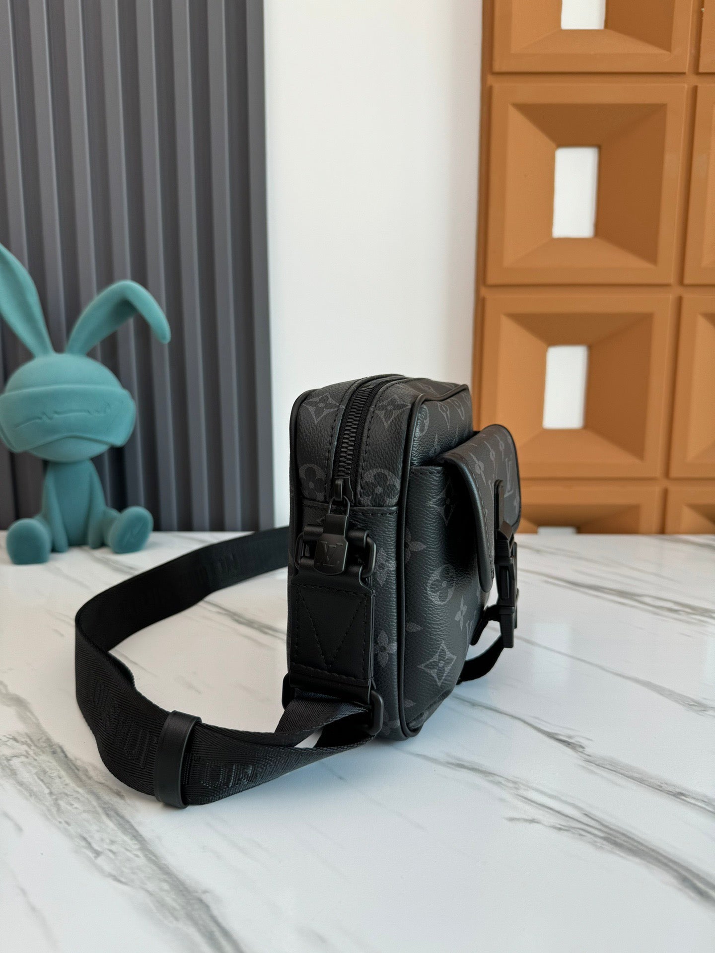 Black monogram waist bag / chest bag series