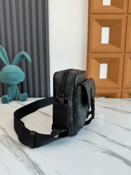 Black monogram waist bag / chest bag series