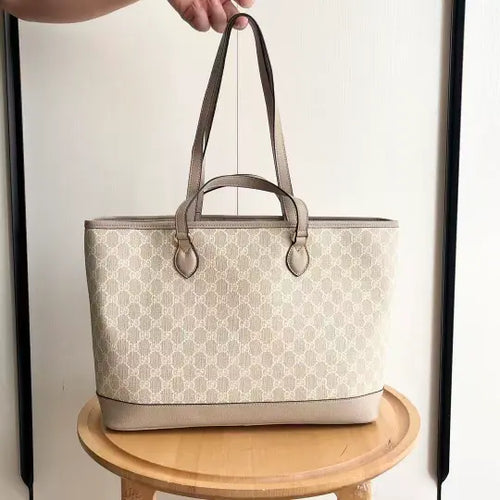 Ophidia series medium oatmeal-colored tote bag