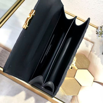 Medium DR Ange Bag Black Macrocannage Lambskin M9402UBAX_M900