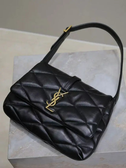 black gold buckle LE 57 series quilted underarm bag
