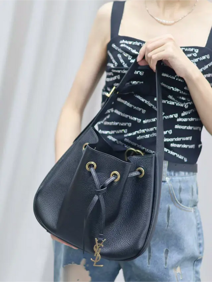 PARIS VI SMALL HOBO BAG IN GRAINED LEATHER