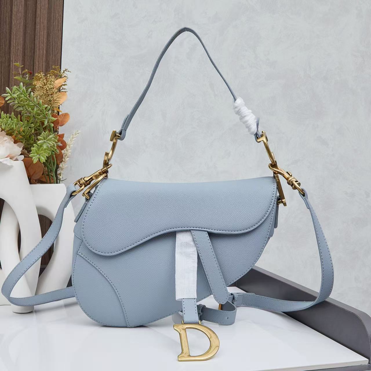 Saddle Bag with Grained Calfskin