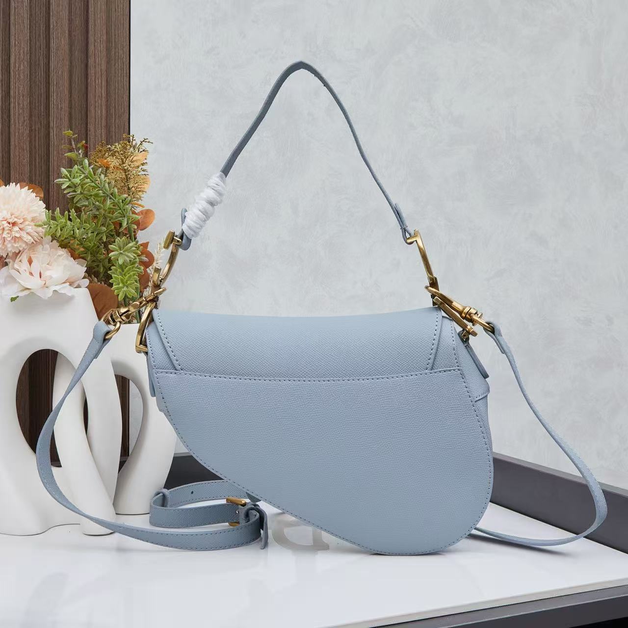 Saddle Bag with Grained Calfskin