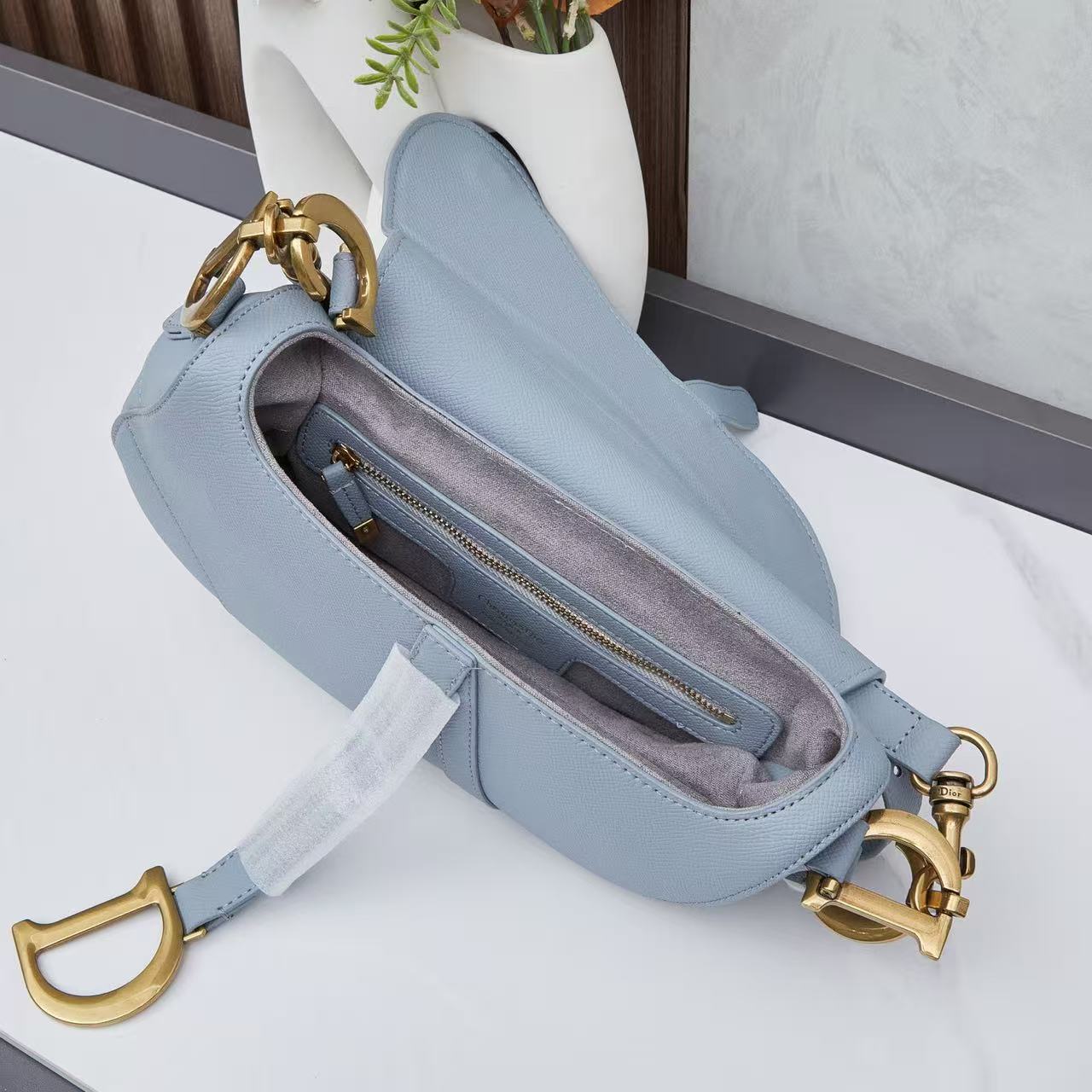 Saddle Bag with Grained Calfskin