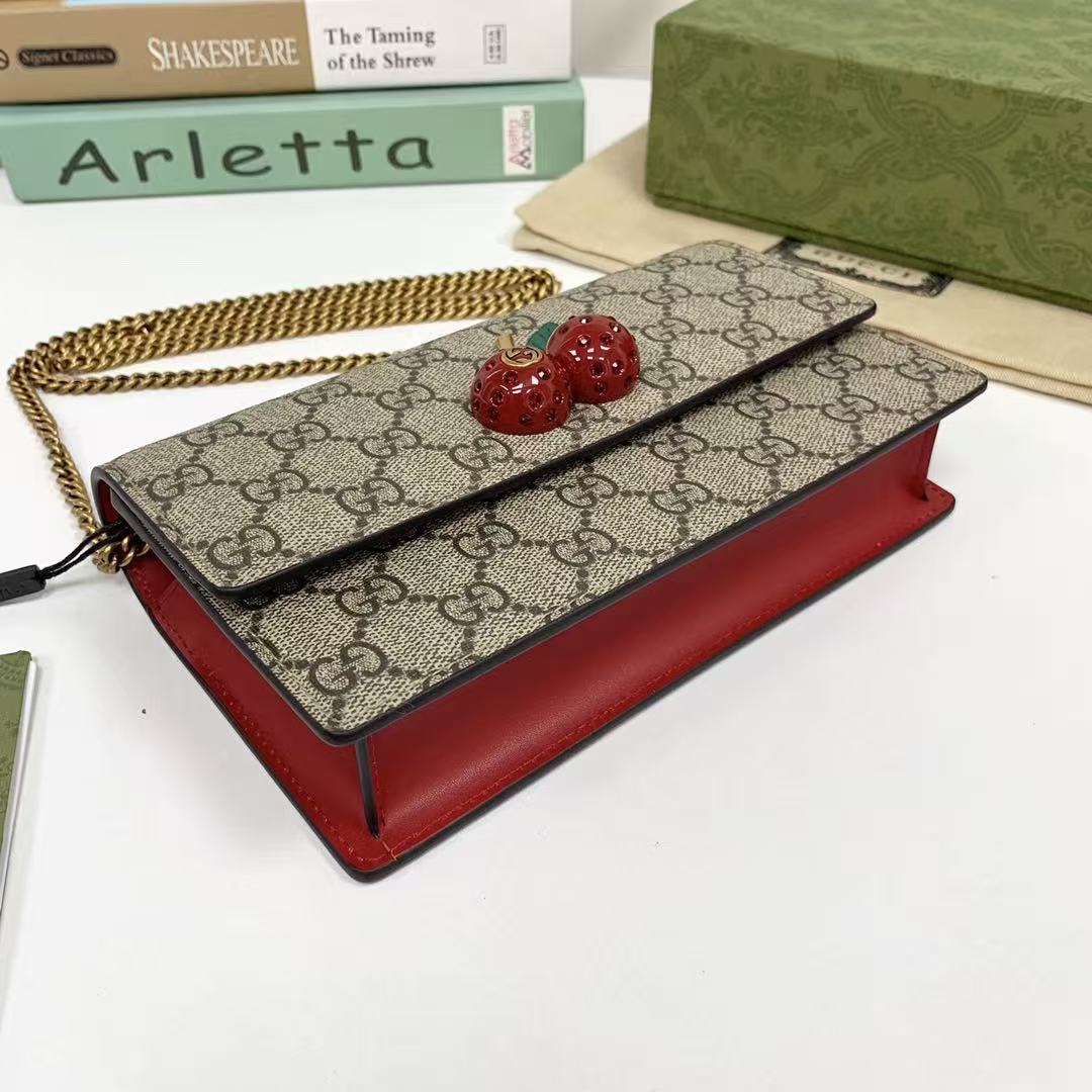 GG Supreme canvas mini bag with cherries