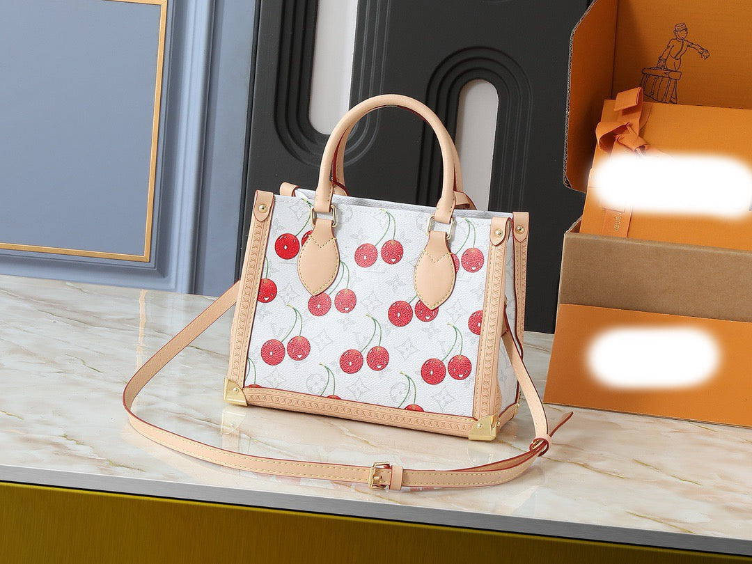 x Takashi Murakami OnTheGo PM (White Monogram Cerises / Cherry)  M13269