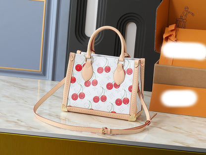 x Takashi Murakami OnTheGo PM (White Monogram Cerises / Cherry)  M13269