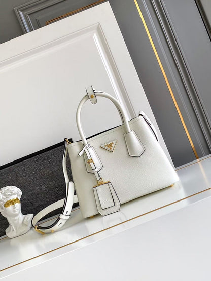 Double small Saffiano leather bag 1BG443