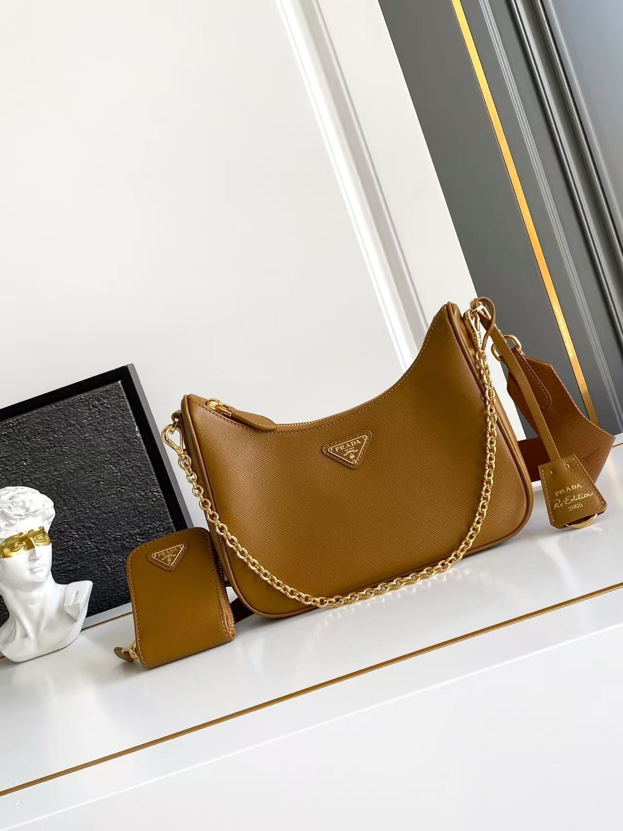 Re-Edition 2005 Saffiano leather bag 1BH204