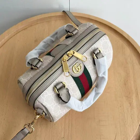 White Mini Boston Bag