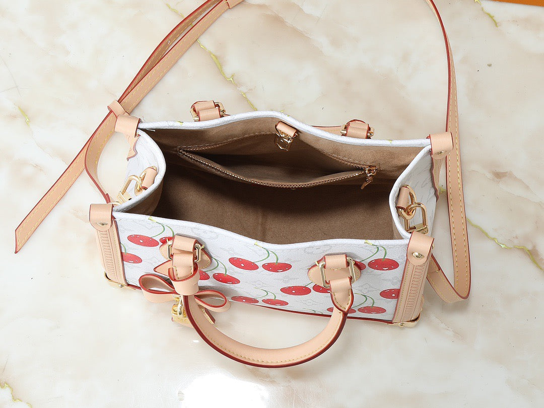x Takashi Murakami OnTheGo PM (White Monogram Cerises / Cherry)  M13269