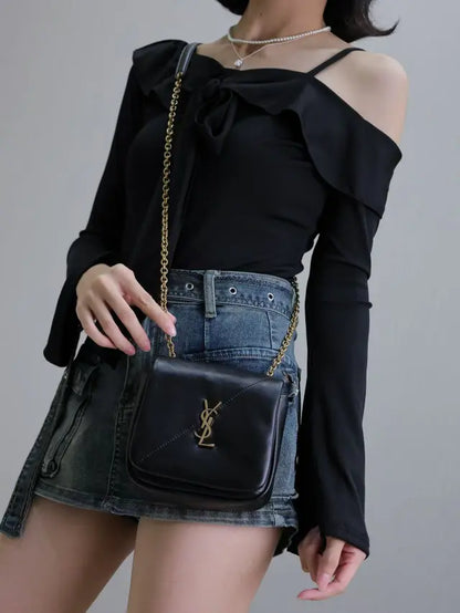 Jamie Mini Shoulder Bag in Smooth Leather