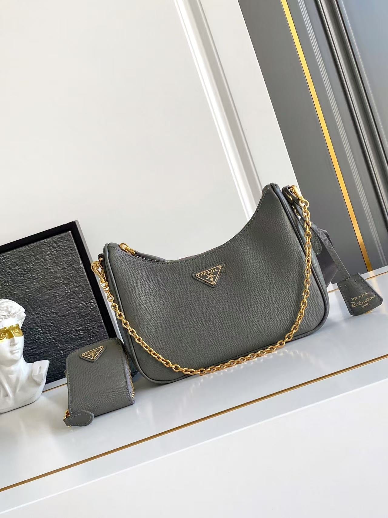 Re-Edition 2005 Saffiano leather bag 1BH204