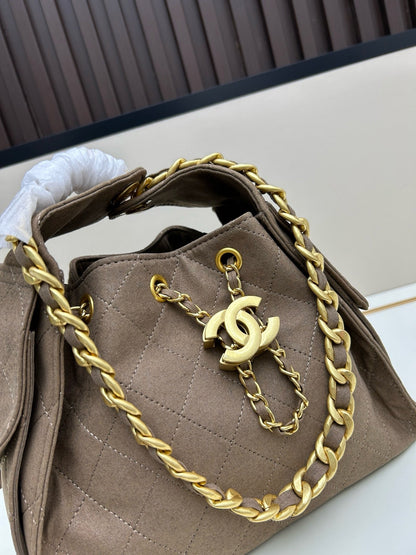 25 Small Handbag Suede Calfskin & Gold-Tone Metal Camel AS5293 B24123 U7738
