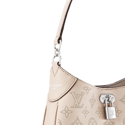 All Around PM Tote Bag with Openwork Monogram Pattern, Pebble Gray Mahina Calfskin| M27459
