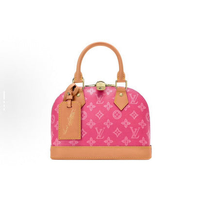 2026 Alma PM Handbag Glacier Blue  Monogram-coated canvas with vachetta leather trim M27526