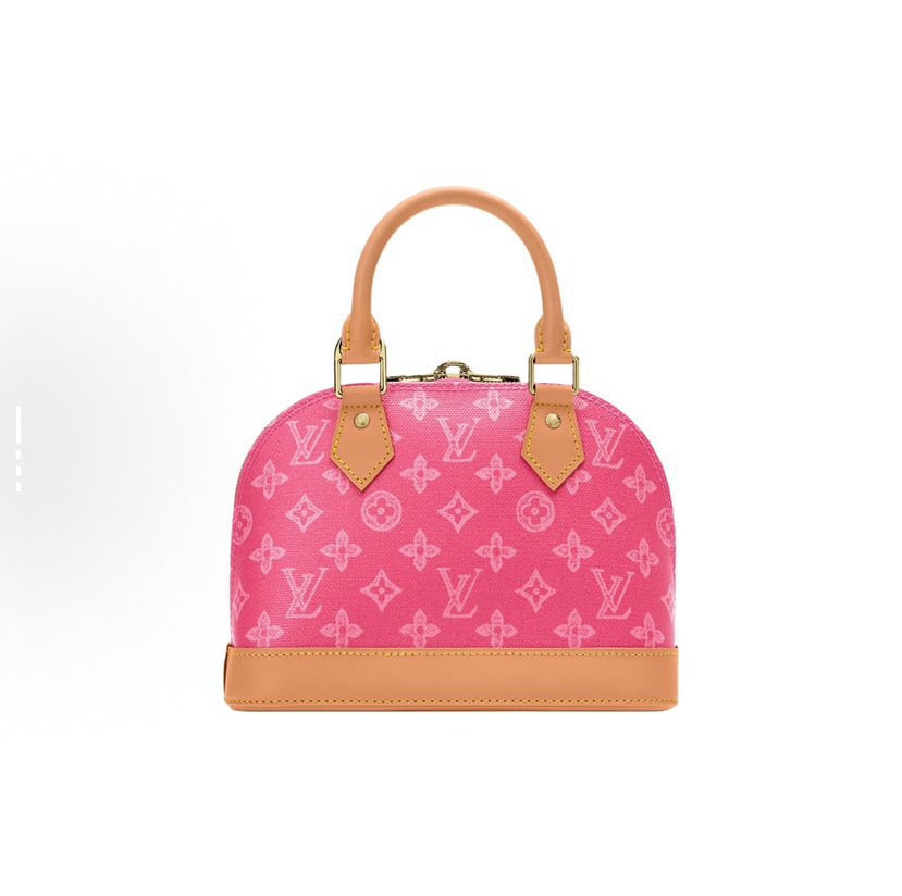 2026 Alma PM Handbag Glacier Blue  Monogram-coated canvas with vachetta leather trim M27526