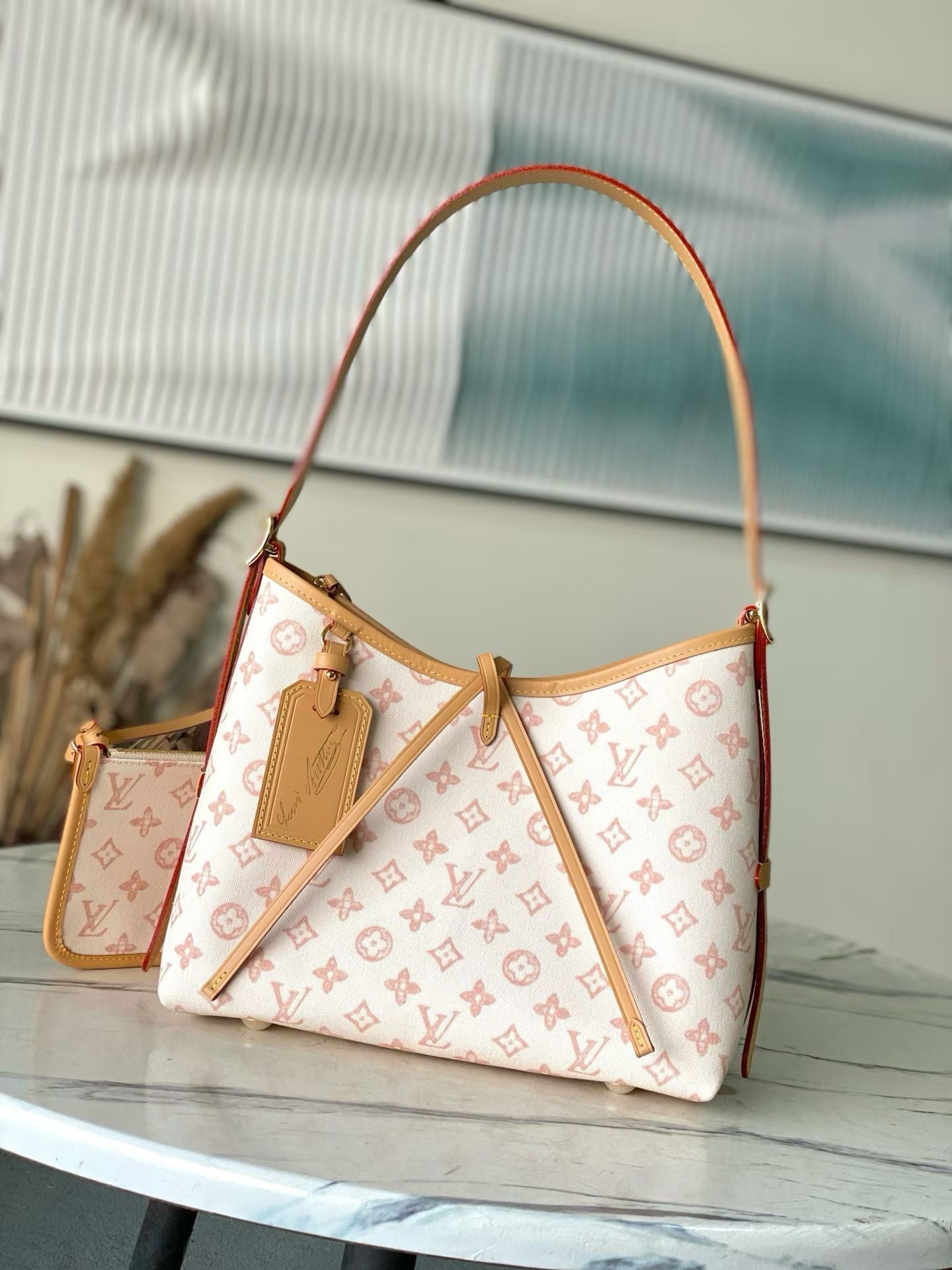 CarryAll MM (Medium) Handbag in Linen Monogram Origine Lin Coated Canvas |M27948