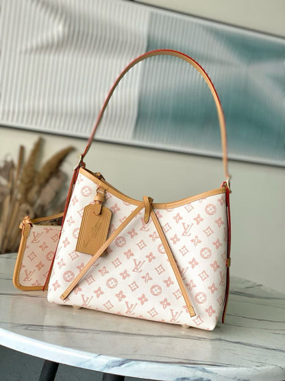 CarryAll MM (Medium) Handbag in Linen Monogram Origine Lin Coated Canvas |M27948