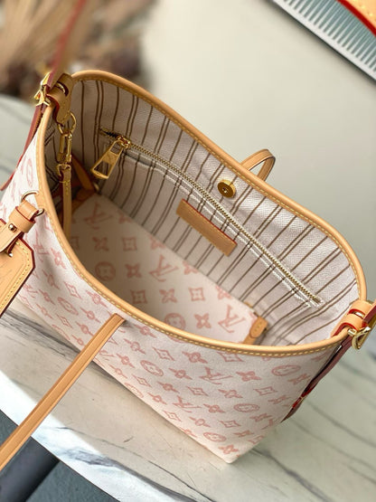 CarryAll MM (Medium) Handbag in Linen Monogram Origine Lin Coated Canvas |M27948