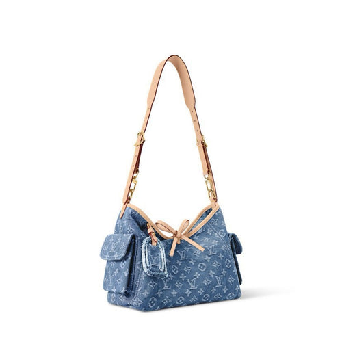 2026 Carryall Cargo PM Handbag in Dark Blue Denim M28287