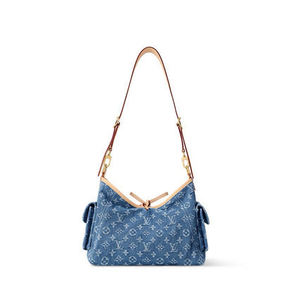 2026 Carryall Cargo PM Handbag in Dark Blue Denim M28287