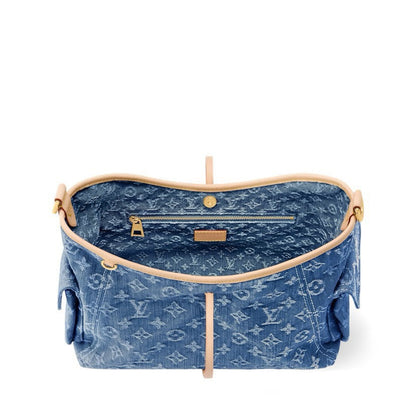 2026 Carryall Cargo PM Handbag in Dark Blue Denim M28287
