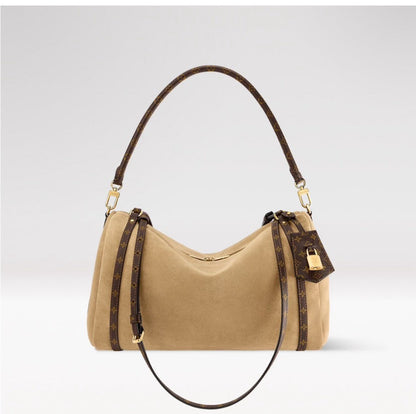 2026 Express MM Handbag in Hazelnut Brown Soft Suede M26358