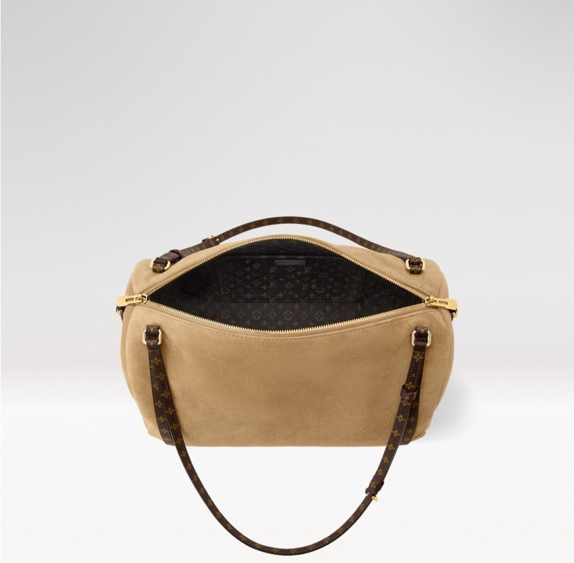 2026 Express MM Handbag in Hazelnut Brown Soft Suede M26358