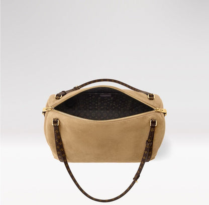 2026 Express MM Handbag in Hazelnut Brown Soft Suede M26358