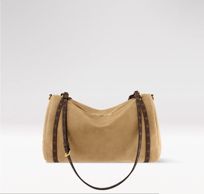2026 Express MM Handbag in Hazelnut Brown Soft Suede M26358