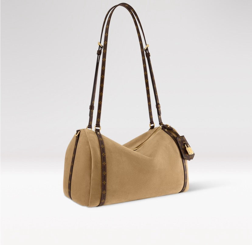 2026 Express MM Handbag in Hazelnut Brown Soft Suede M26358