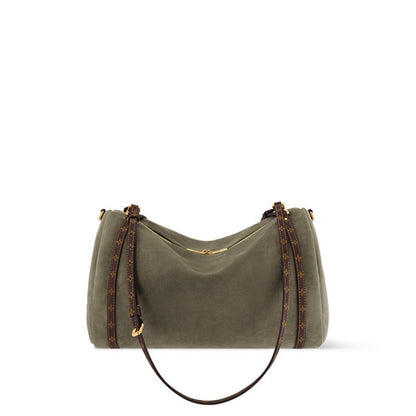 2026 Express MM Handbag Khaki Suede Calfskin M29230