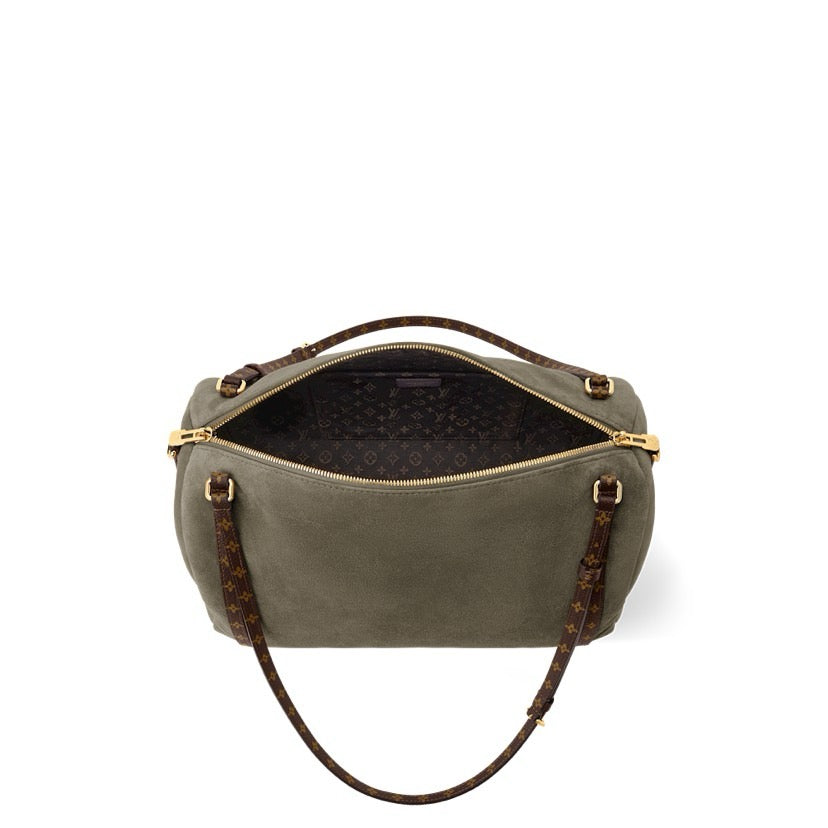 2026 Express MM Handbag Khaki Suede Calfskin M29230
