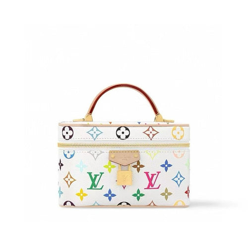 2026 Vanity Chain Pouch Makeup Bag Monogram Multicolore White Canvas M13662