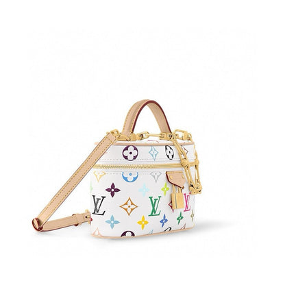 2026 Vanity Chain Pouch Makeup Bag Monogram Multicolore White Canvas M13662
