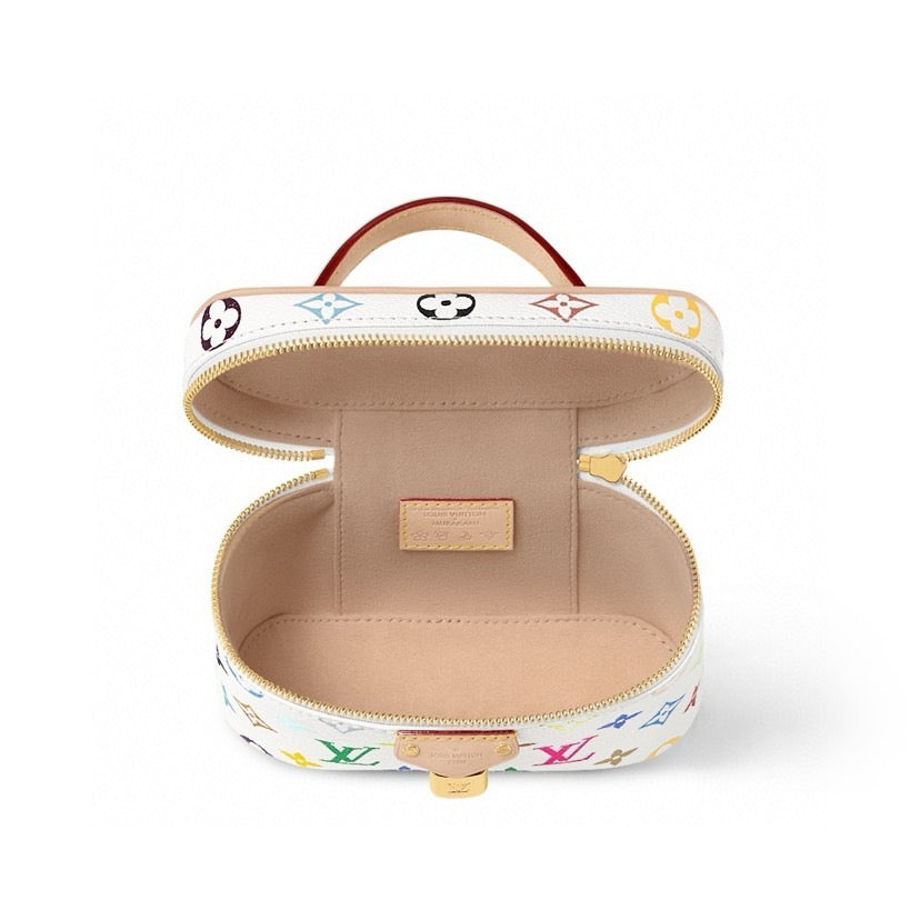 2026 Vanity Chain Pouch Makeup Bag Monogram Multicolore White Canvas M13662