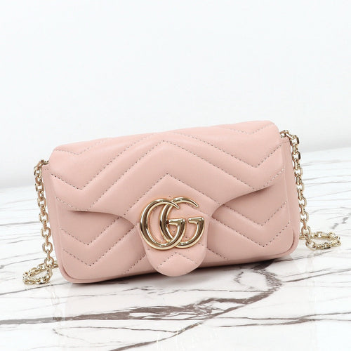 2026 Pink Beige Leather Mini/Mini Chain Shoulder Bag 841290 AAFAX