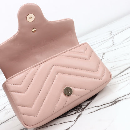 2026 Pink Beige Leather Mini/Mini Chain Shoulder Bag 841290 AAFAX