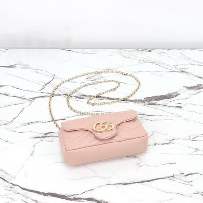 2026 Pink Beige Leather Mini/Mini Chain Shoulder Bag 841290 AAFAX